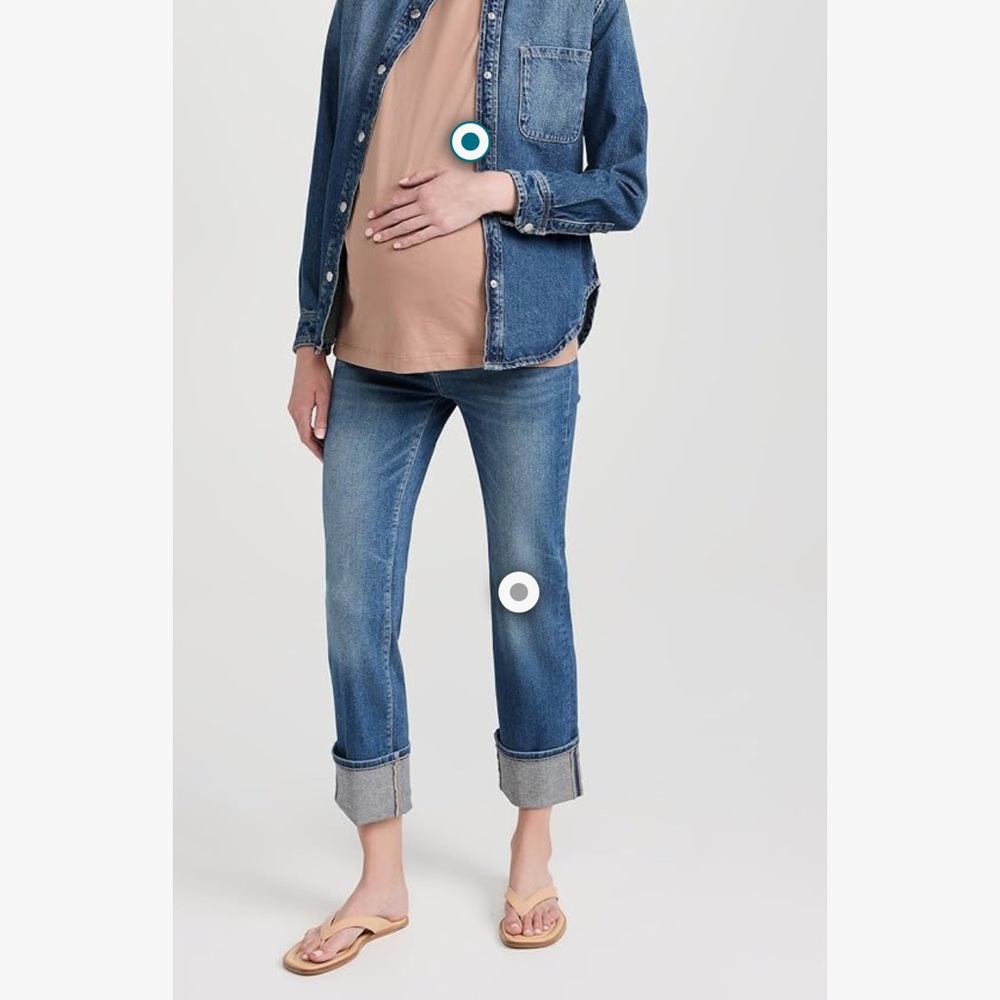 DL1961 Blue Ankle Cropped Maternity Jeans